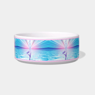 Elegant Zen Yoga Tree of Life Namaste Cat Dog Bowl