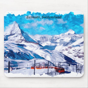 Elegant Zermatt Switzerland Swiss Alps Winter  Mouse Mat
