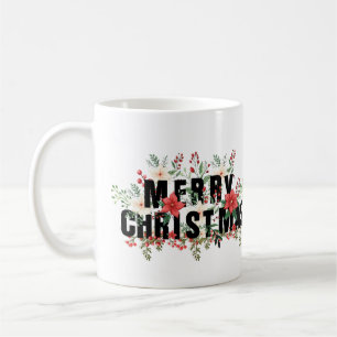 Elegante Black Typography Merry Christmas Coffee Mug
