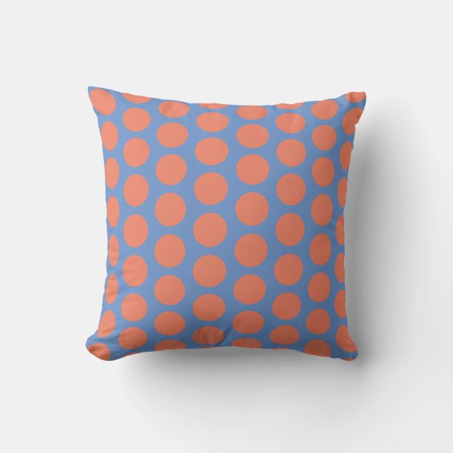 Elegante Blue Orange Throw Pillow (Front)