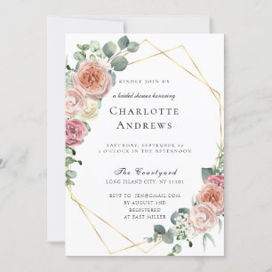 Elegante Boho Pastel Bridal Shower  Invitation