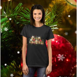 Elegante Gold Typography Merry Christmas  T-Shirt