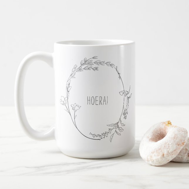 Elegante Hoera You Becoming Aunt Announcement Mok Coffee Mug (With Donut)