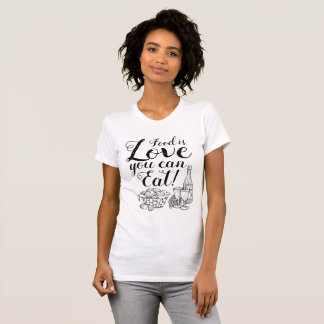 Elegante Love Script Foodie T-Shirt