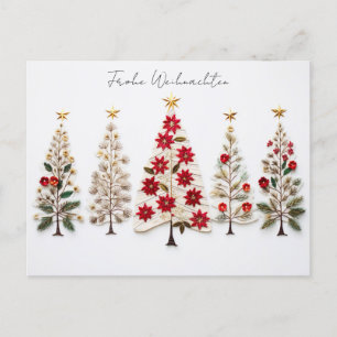 Elegante Nordic Style Weihnachtsbäume Postcard