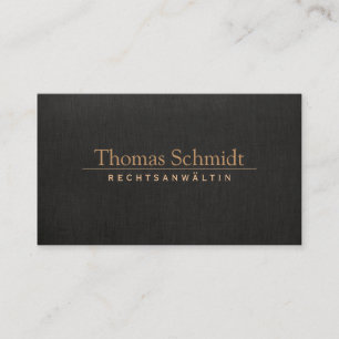 Elegante Rechtsanwalt Imitat schwarzem Leinen Business Card