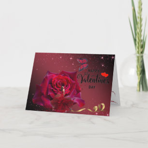 elegante rosas de San Valentín Holiday Card