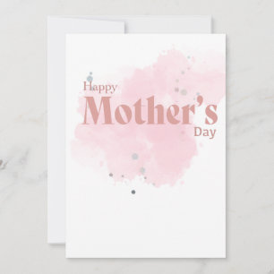 Elegante Roze Water Paint Mother's Day Holiday Card