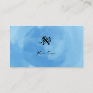 Elegante Watercolor Blue Business Card