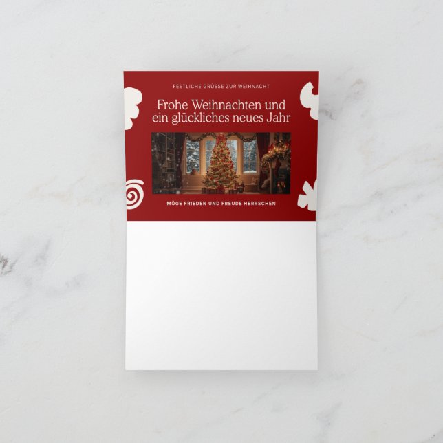 Elegante Weihnachtskarte im Querformat – Festlich Thank You Card (Inside)