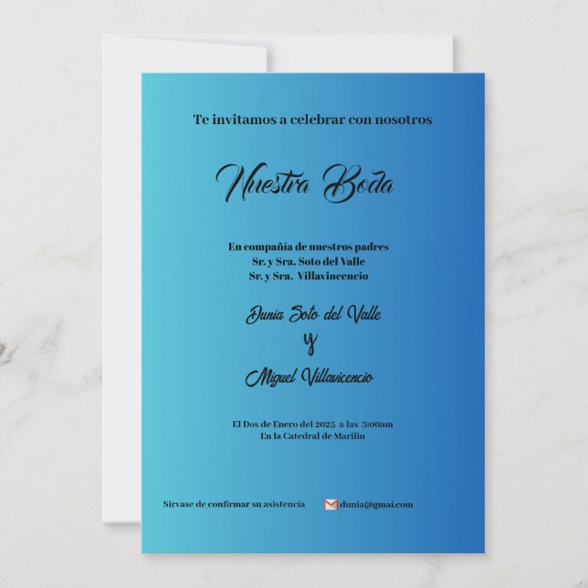 Elegante y Moderna Invitation (Front)