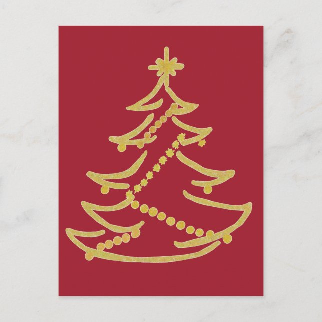 eleganter Weihnachtsbaum Postcard (Front)