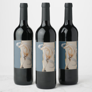 Elegantes Weinetikett mit edlem Pferdemotiv Wine Label