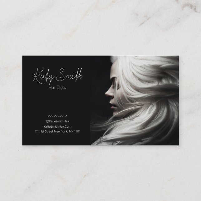 ElegantHair Stylist Business Card (Front)