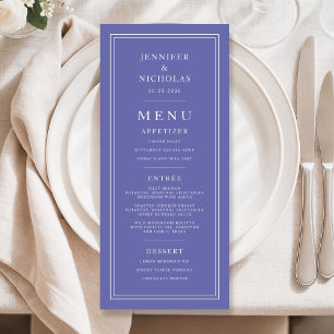 Elegantl Formal Purple Wedding Menu