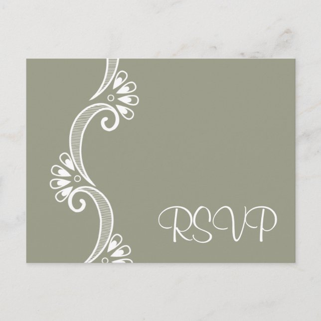 Elegantly Asian Wedding RSVP Invitation Postcard (Front)
