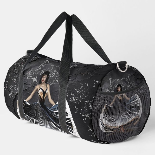 Elegantly dancing woman  duffle bag (Right Corner)
