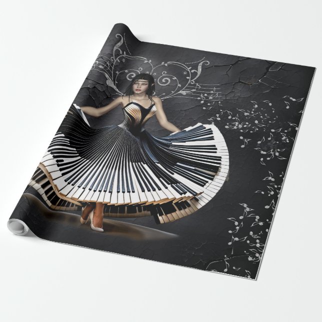 Elegantly dancing woman  wrapping paper (Unrolled)