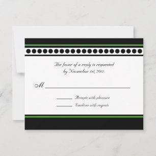 Elegantly Dotted Green Accent Reply / RSVP Cards
