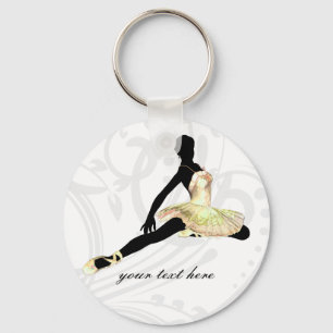 elegantly dressed ballerina in ivory key ring