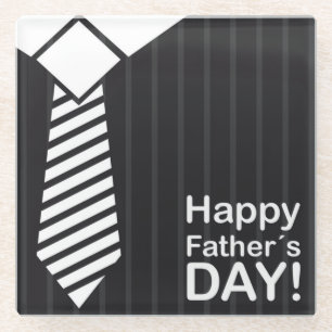 Elegantly Dressed Bringing Happy Fathers Day Wish  Glass Coaster