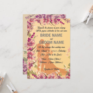 "Elegantly Enchanted: A Vintage-Inspired Wedding  Invitation