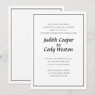 Elegantly Minimalist Wedding Invitation