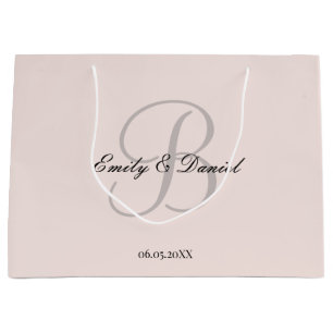 Elegantly monogram wedding large gift bag