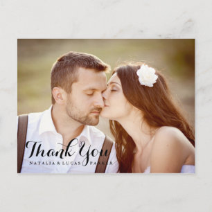 Elegantly Scripted Wedding Thank You Postcard