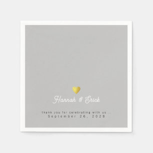 Elegantly Signed Wedding Grey Napkin