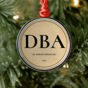 Elegantly Simple Gold DBA Graduation Metal Tree Decoration
