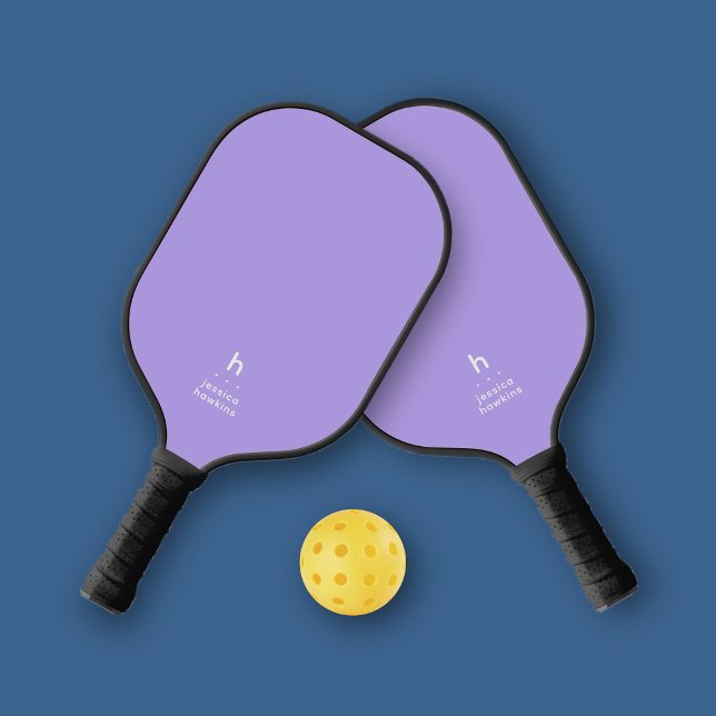 Elegantly Simple Monogram Light Purple Personal Pickleball Paddle (Creator Uploaded)