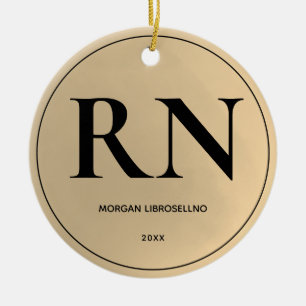 Elegantly Simple RN Nurse Ceramic Tree Decoration