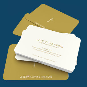 Elegantly Simple Script Monogram Gold Business Card