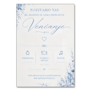 Elegantni dizajn pozivnice za venčanje table number