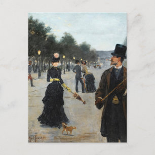 Élégants Wandering in Paris   Louis Abel-Truchet Postcard