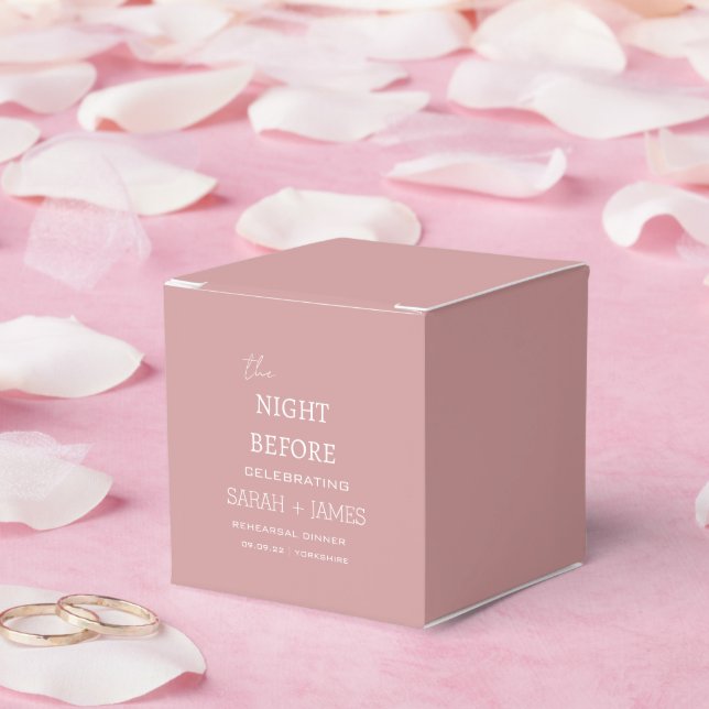 Elegeant Dusty Pink Rehearsal Dinner Wedding Party Favour Box (Wedding)