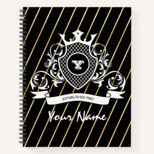 Elegenat White Monagram Fashioned Notebook