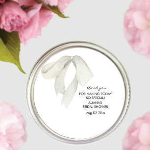  Elegent Bow She's Tying the Knot Bridal Shower  Classic Round Sticker