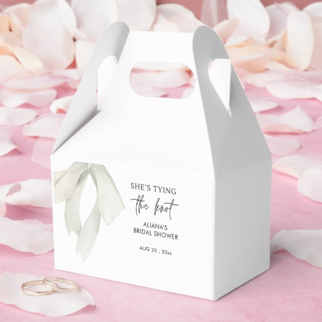 Elegent Bow She's Tying the Knot Bridal Shower  Favour Box (Wedding)