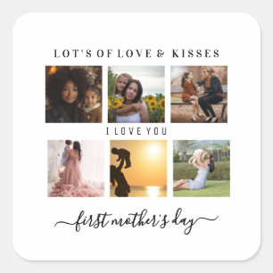 Elegent first mothers day square sticker