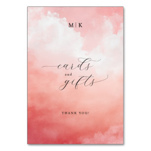 Elegent Pink Gradient Typographic Table Number