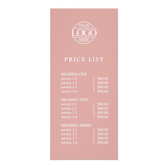 Elegent Simple Professional Logo Menu Price List (Front)
