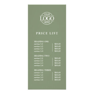 Elegent Simple Professional Logo Menu Price List