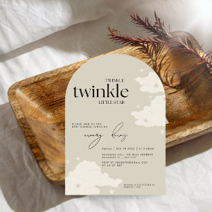 Elegent Twinkle Twinkle Little Star Baby Shower Invitation