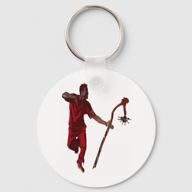 ELEGGUA DANCING BY LIZ LOZ KEY RING (Front)
