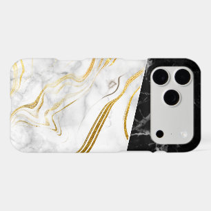 Elegint marble gold glitter iphone case