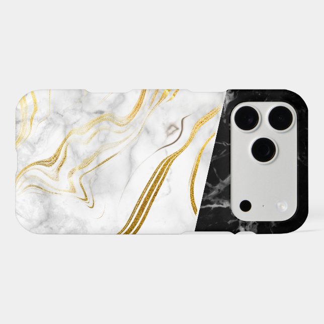 Elegint marble gold glitter iphone case (Back Horizontal)