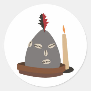 Elegua Statue Classic Round Sticker