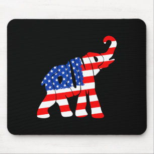 Elehphant American Flag Trump For Women Men Mouse Mat